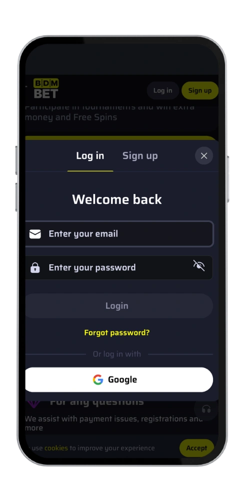 BDM Bet casino register